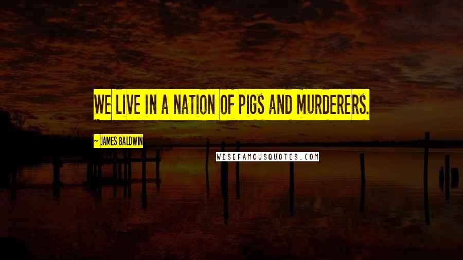 James Baldwin Quotes: We live in a nation of pigs and murderers.