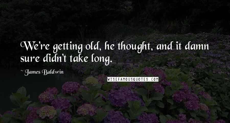 James Baldwin Quotes: We're getting old, he thought, and it damn sure didn't take long.