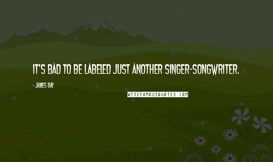 James Bay Quotes: It's bad to be labeled just another singer-songwriter.