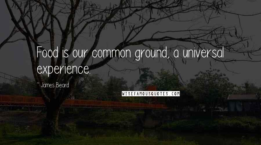 James Beard Quotes: Food is our common ground, a universal experience.