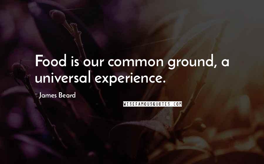 James Beard Quotes: Food is our common ground, a universal experience.