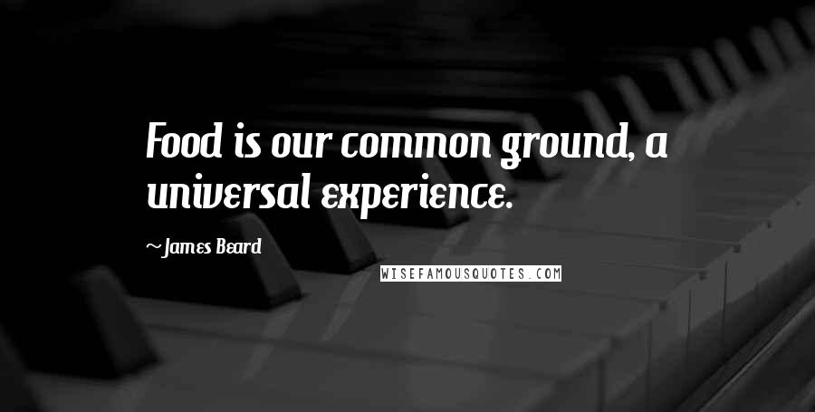 James Beard Quotes: Food is our common ground, a universal experience.