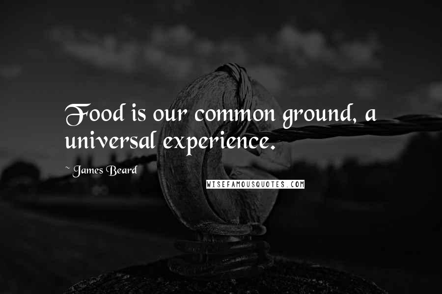 James Beard Quotes: Food is our common ground, a universal experience.