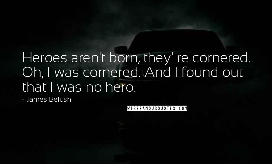 James Belushi Quotes: Heroes aren't born, they' re cornered. Oh, I was cornered. And I found out that I was no hero.