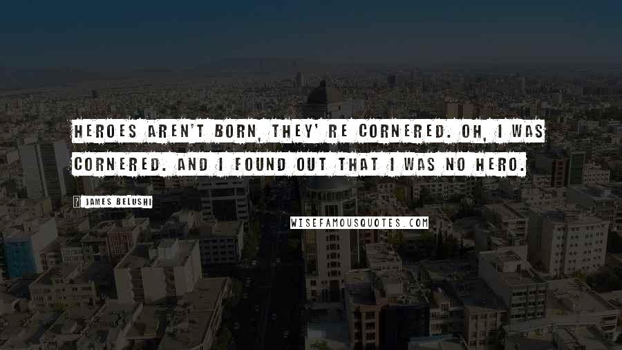 James Belushi Quotes: Heroes aren't born, they' re cornered. Oh, I was cornered. And I found out that I was no hero.