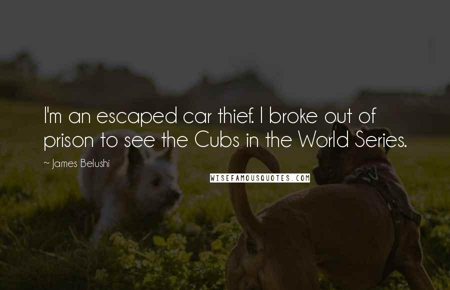 James Belushi Quotes: I'm an escaped car thief. I broke out of prison to see the Cubs in the World Series.