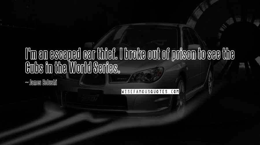 James Belushi Quotes: I'm an escaped car thief. I broke out of prison to see the Cubs in the World Series.