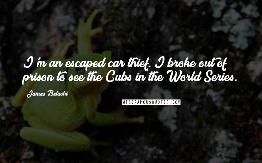 James Belushi Quotes: I'm an escaped car thief. I broke out of prison to see the Cubs in the World Series.