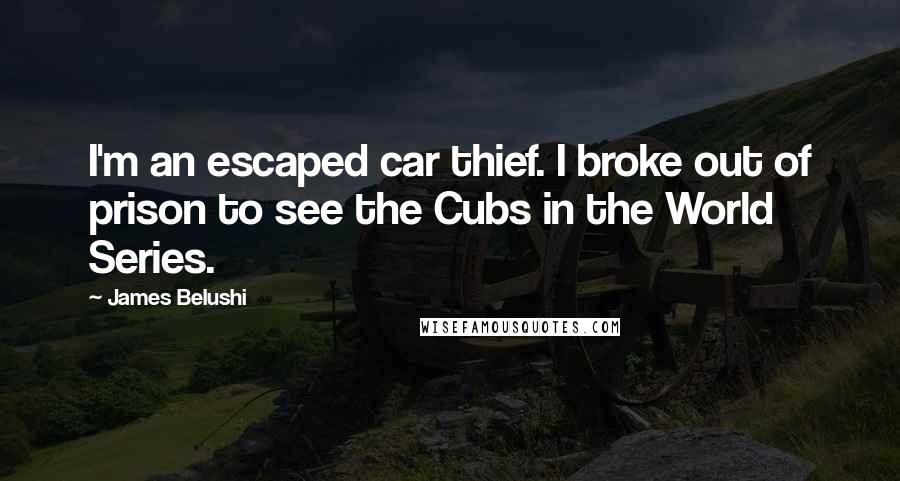 James Belushi Quotes: I'm an escaped car thief. I broke out of prison to see the Cubs in the World Series.