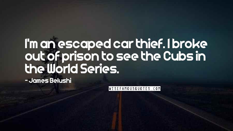 James Belushi Quotes: I'm an escaped car thief. I broke out of prison to see the Cubs in the World Series.