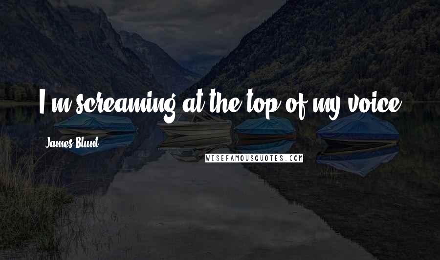 James Blunt Quotes: I'm screaming at the top of my voice