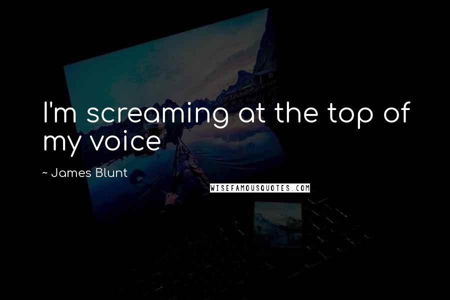 James Blunt Quotes: I'm screaming at the top of my voice