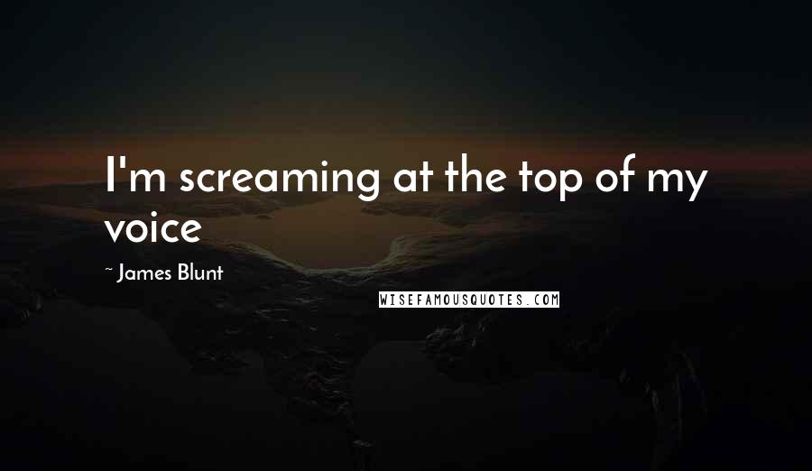 James Blunt Quotes: I'm screaming at the top of my voice