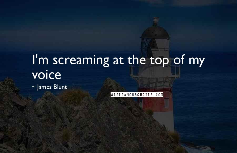 James Blunt Quotes: I'm screaming at the top of my voice