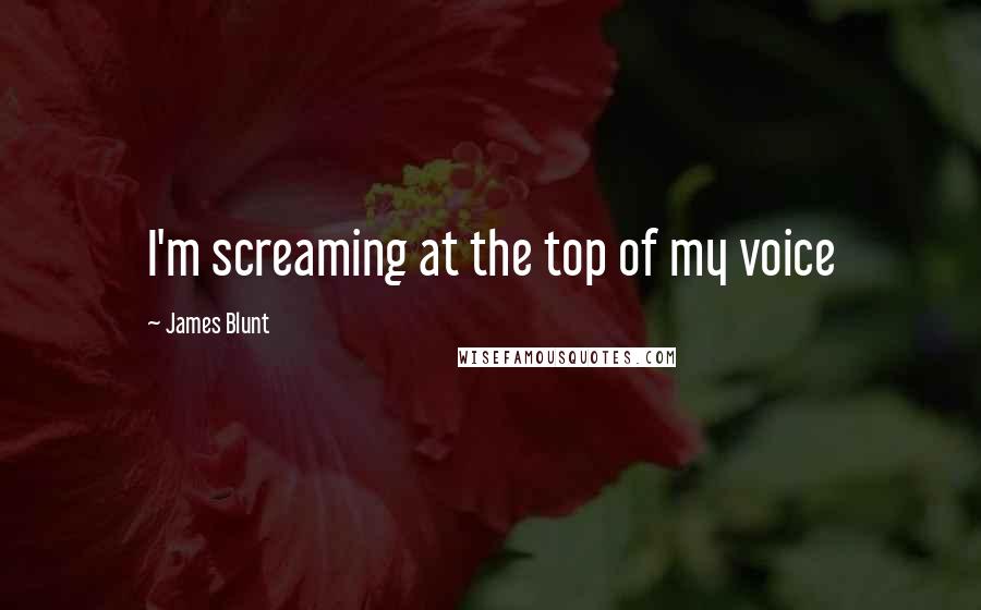 James Blunt Quotes: I'm screaming at the top of my voice
