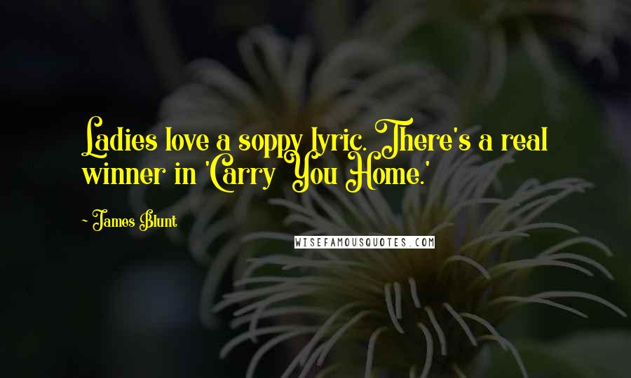 James Blunt Quotes: Ladies love a soppy lyric. There's a real winner in 'Carry You Home.'