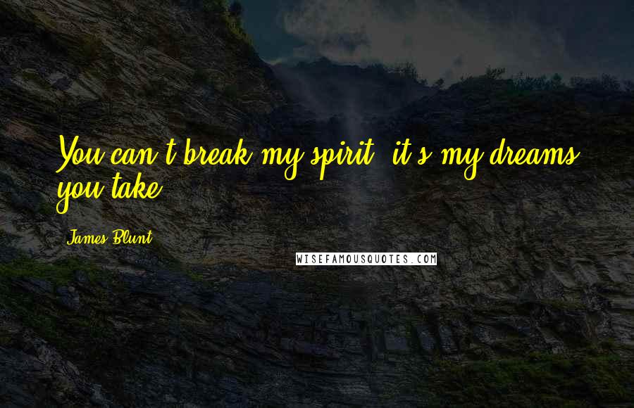 James Blunt Quotes: You can't break my spirit, it's my dreams you take.