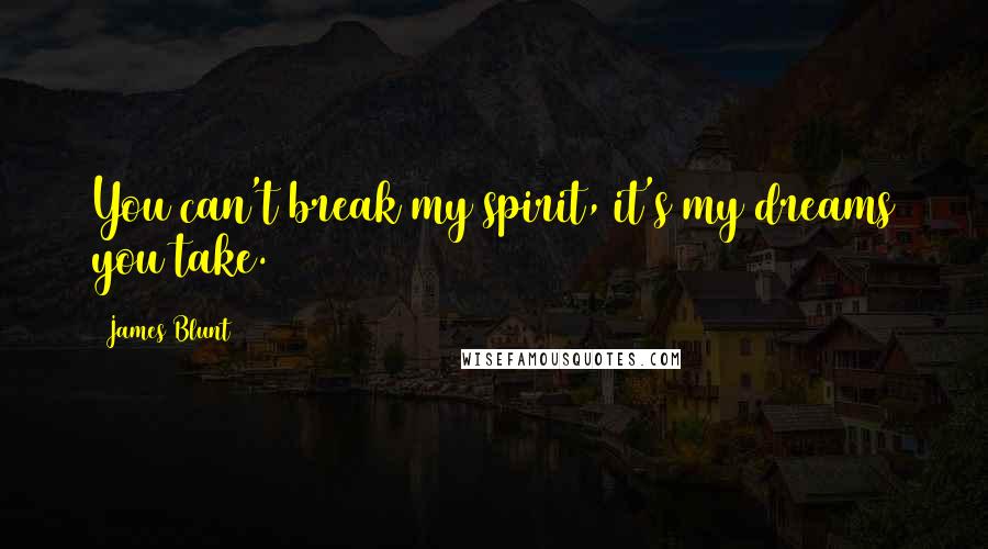 James Blunt Quotes: You can't break my spirit, it's my dreams you take.