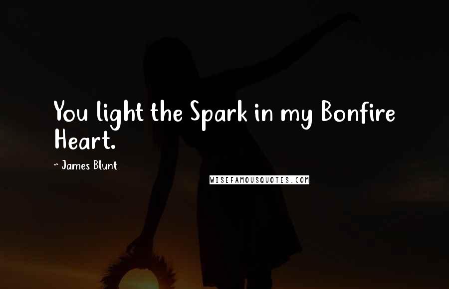 James Blunt Quotes: You light the Spark in my Bonfire Heart.