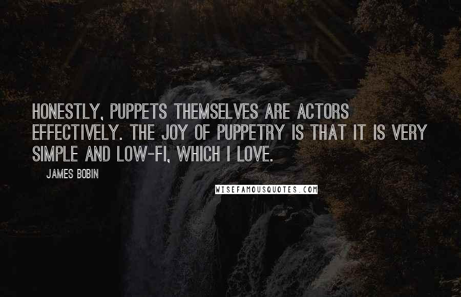 James Bobin Quotes: Honestly, puppets themselves are actors effectively. The joy of puppetry is that it is very simple and low-fi, which I love.