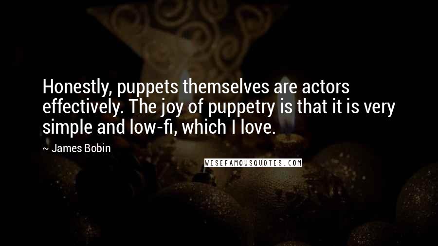 James Bobin Quotes: Honestly, puppets themselves are actors effectively. The joy of puppetry is that it is very simple and low-fi, which I love.