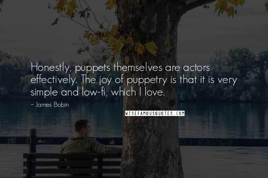 James Bobin Quotes: Honestly, puppets themselves are actors effectively. The joy of puppetry is that it is very simple and low-fi, which I love.