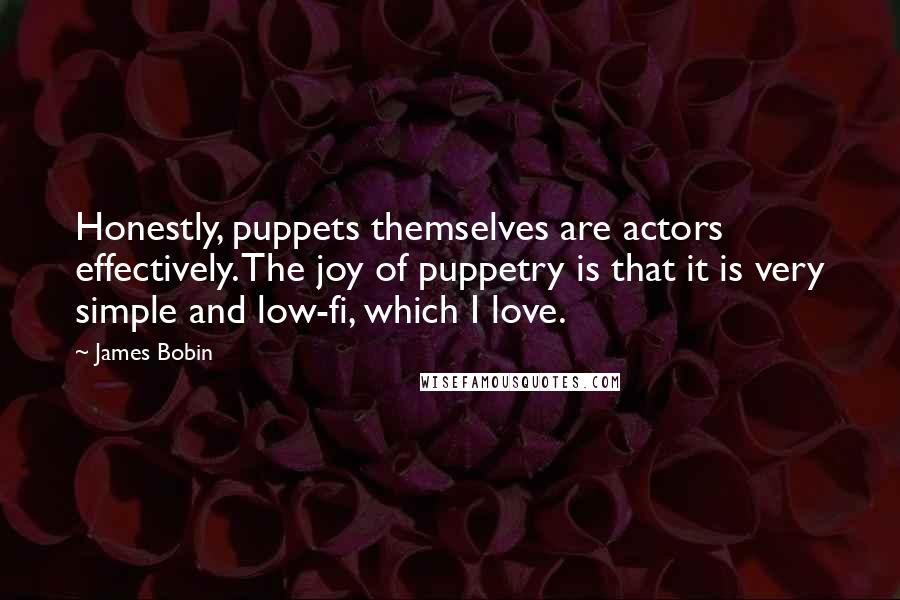 James Bobin Quotes: Honestly, puppets themselves are actors effectively. The joy of puppetry is that it is very simple and low-fi, which I love.