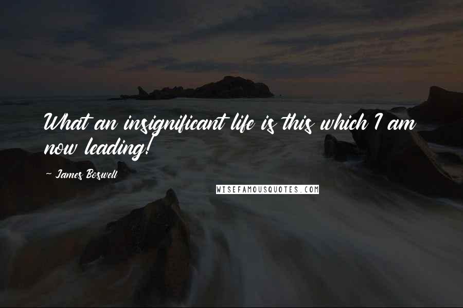 James Boswell Quotes: What an insignificant life is this which I am now leading!