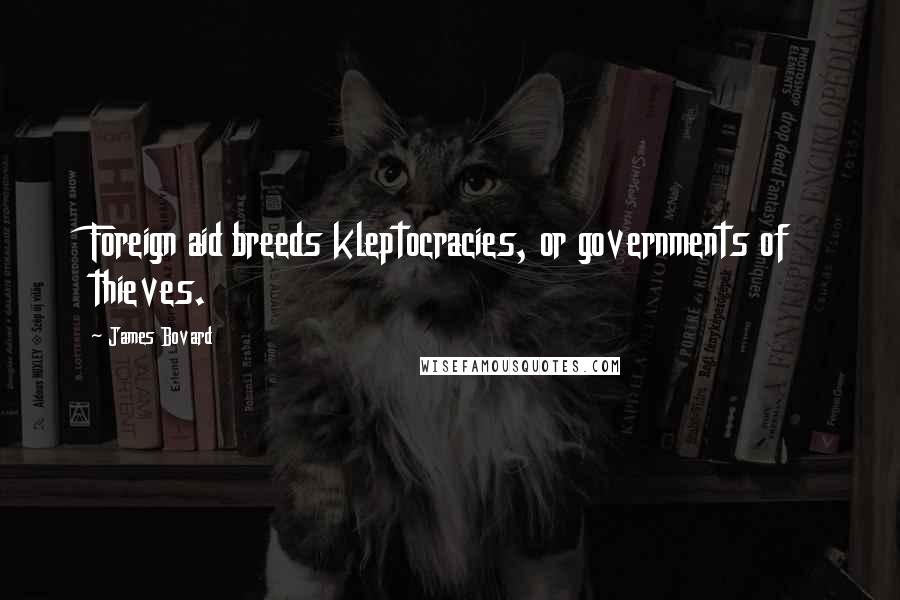 James Bovard Quotes: Foreign aid breeds kleptocracies, or governments of thieves.