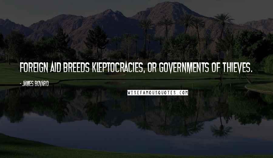 James Bovard Quotes: Foreign aid breeds kleptocracies, or governments of thieves.