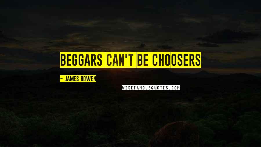 James Bowen Quotes: Beggars can't be choosers