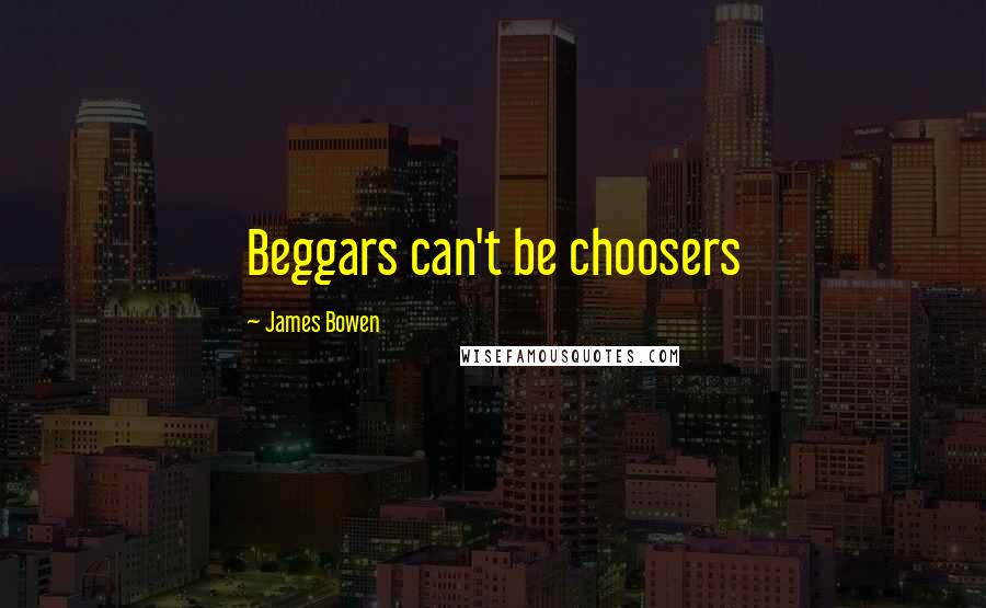 James Bowen Quotes: Beggars can't be choosers