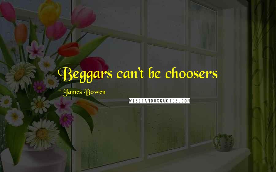 James Bowen Quotes: Beggars can't be choosers