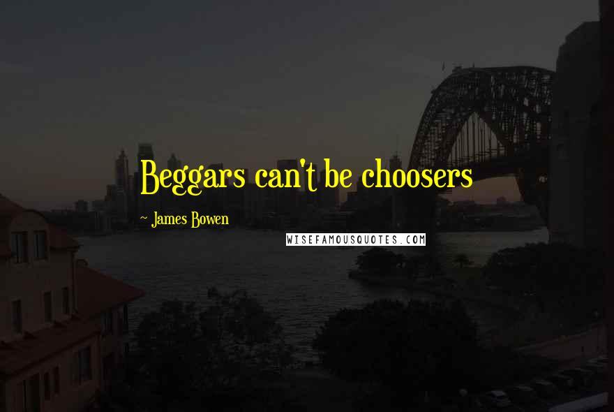 James Bowen Quotes: Beggars can't be choosers