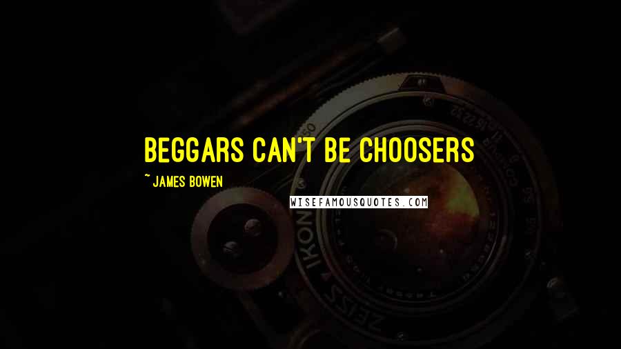 James Bowen Quotes: Beggars can't be choosers