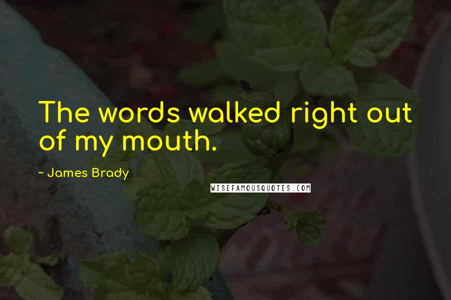 James Brady Quotes: The words walked right out of my mouth.