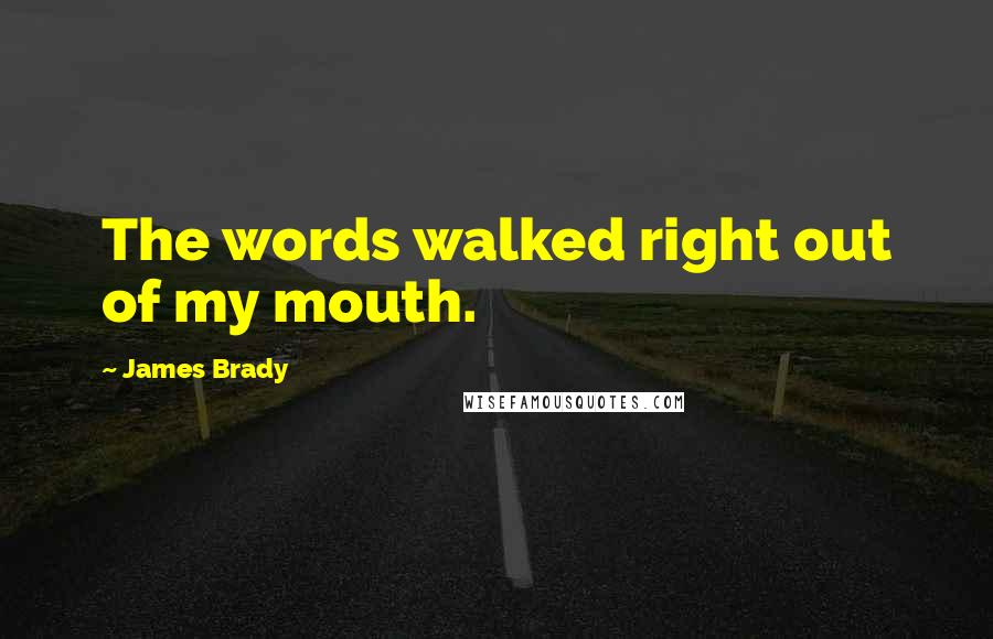 James Brady Quotes: The words walked right out of my mouth.