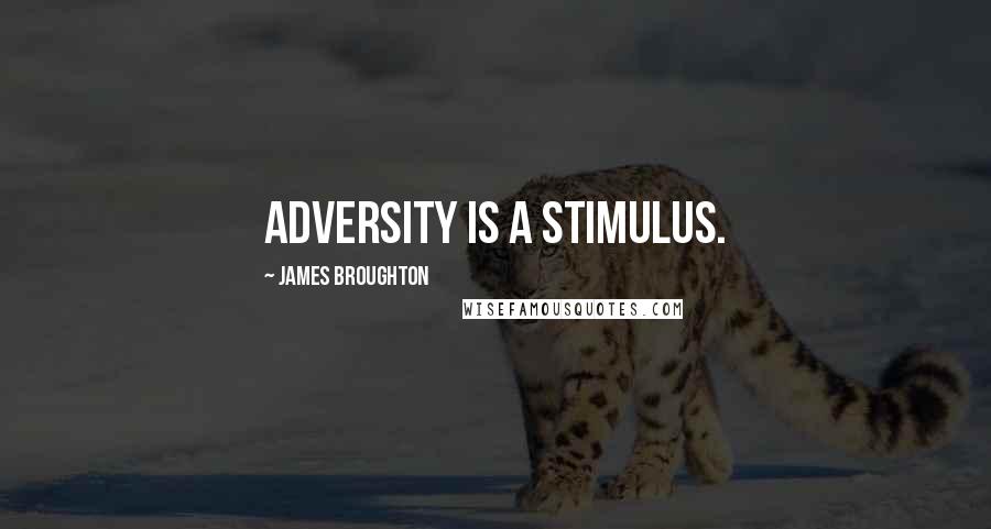 James Broughton Quotes: Adversity is a stimulus.