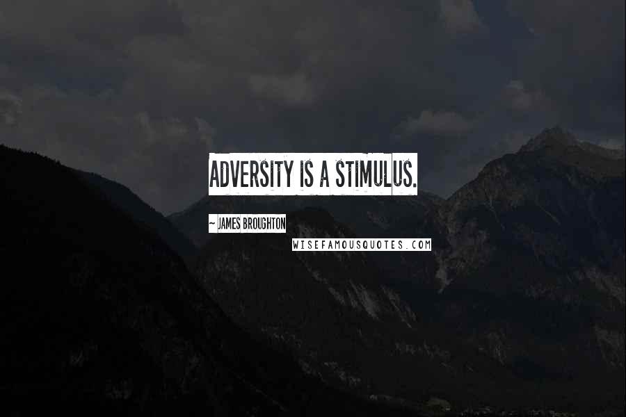 James Broughton Quotes: Adversity is a stimulus.