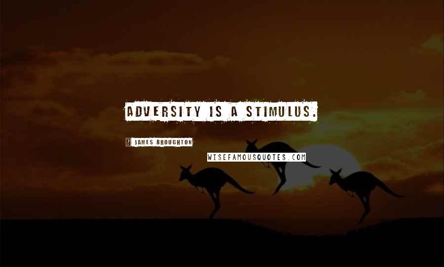 James Broughton Quotes: Adversity is a stimulus.