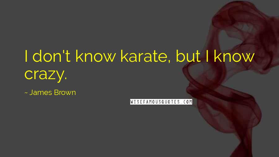 James Brown Quotes: I don't know karate, but I know crazy.