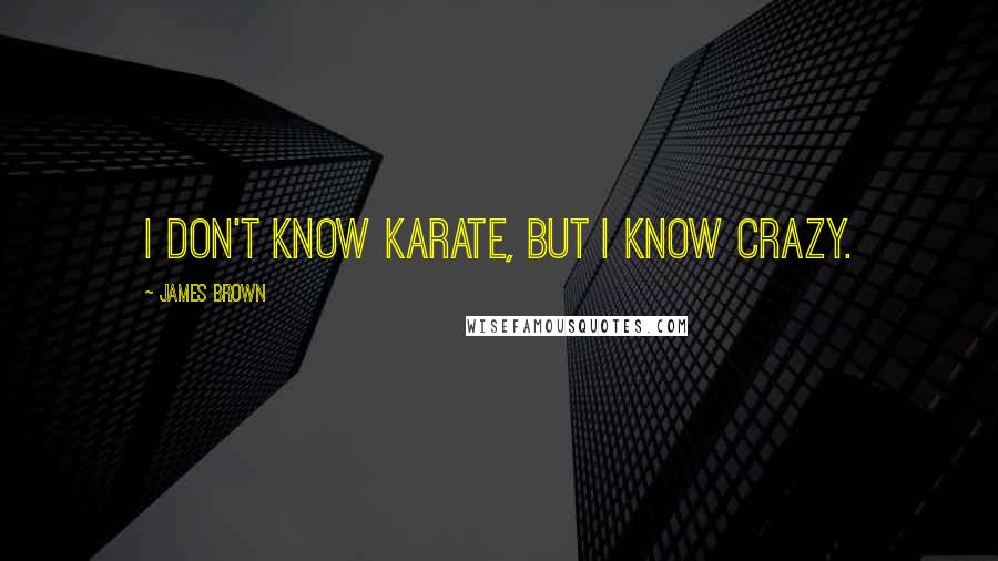 James Brown Quotes: I don't know karate, but I know crazy.