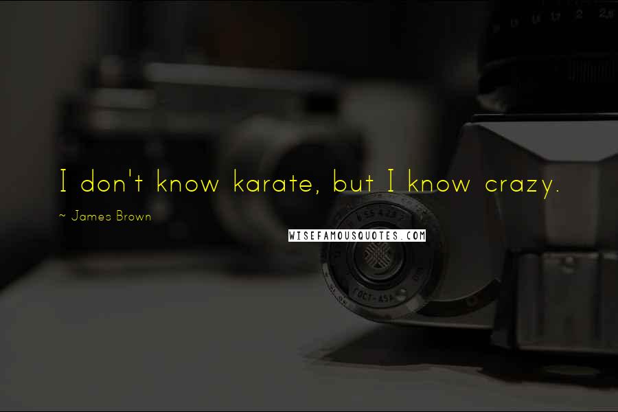 James Brown Quotes: I don't know karate, but I know crazy.