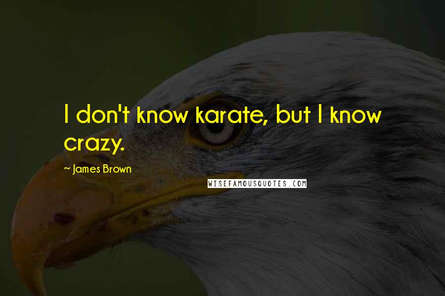 James Brown Quotes: I don't know karate, but I know crazy.