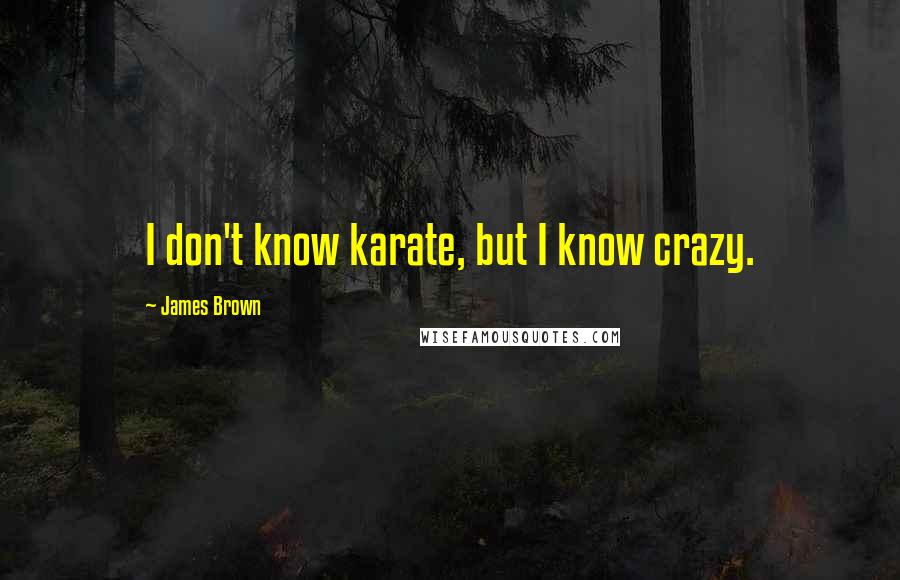 James Brown Quotes: I don't know karate, but I know crazy.