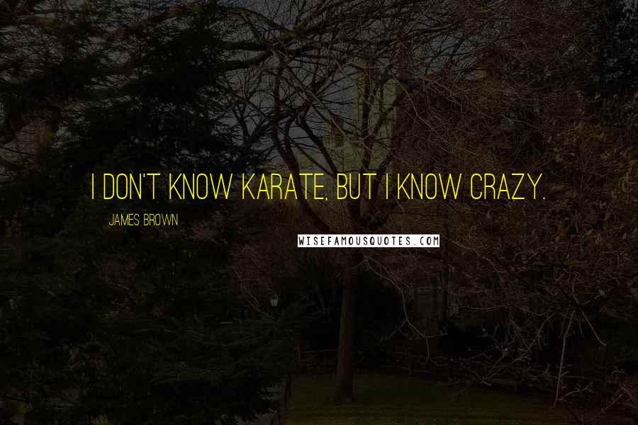 James Brown Quotes: I don't know karate, but I know crazy.