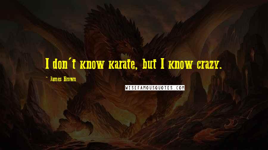 James Brown Quotes: I don't know karate, but I know crazy.