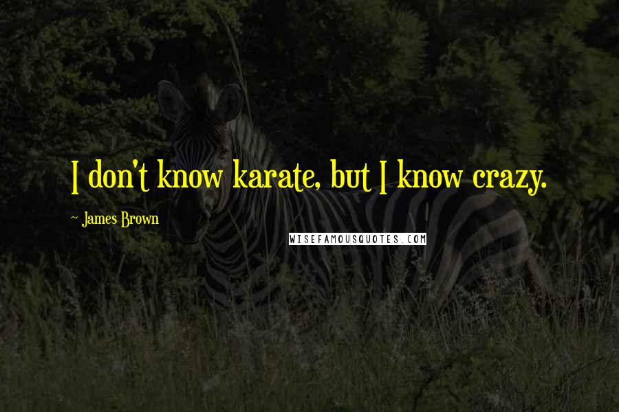 James Brown Quotes: I don't know karate, but I know crazy.