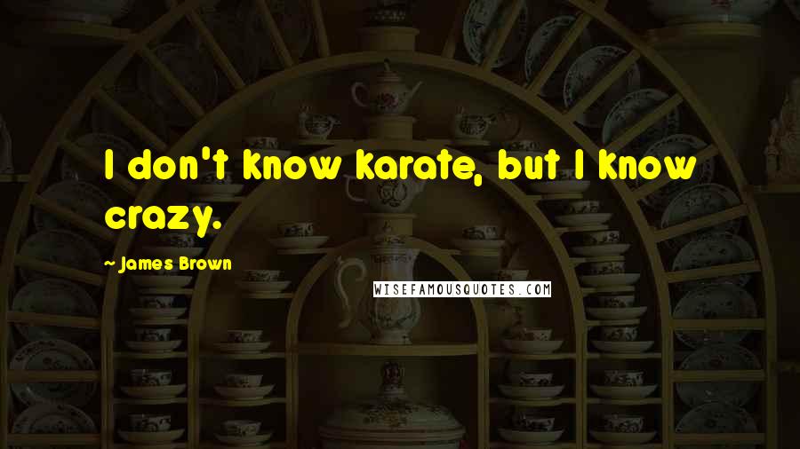 James Brown Quotes: I don't know karate, but I know crazy.