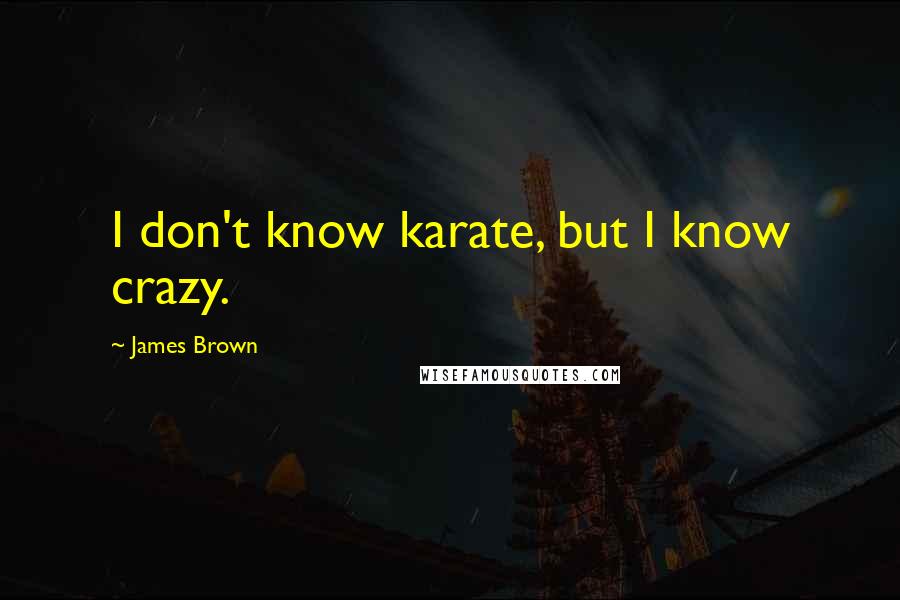 James Brown Quotes: I don't know karate, but I know crazy.